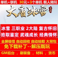 大唐冰雪三职业2大陆复古怀旧经典武魂成长